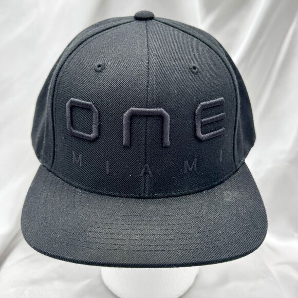 ONE MIAMI Snapback Hat by The Classics Yupoong – Black Adjustable Cap - Picture 1 of 6
